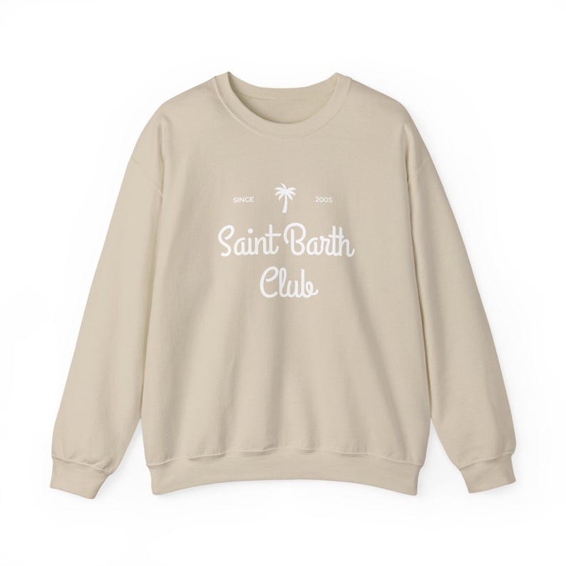 Sudadera del Club de San Bartolomé, Sudadera de cuello redondo de isla caribeña, Sudadera de vacaciones en San Bartolomé imagen 7