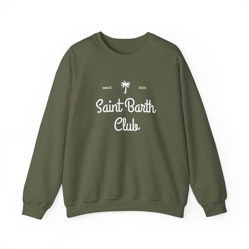 Sudadera del Club de San Bartolomé, Sudadera de cuello redondo de isla caribeña, Sudadera de vacaciones en San Bartolomé imagen 11