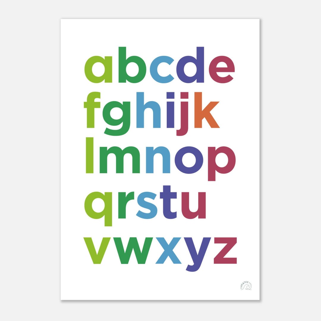 Print Az Alphabet Nursery Print | A-Z Wall Art | Scandi Kids Bedroom Poster - Etsy