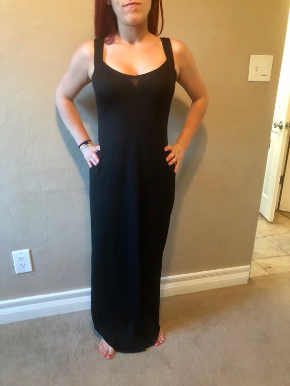 black maxi shift dress