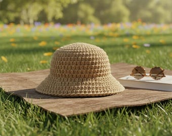 Beginner Crochet Bucket Hat Pattern | Single Stitch (PDF Download)