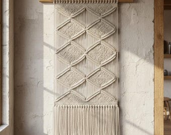 Boho Crochet Wall Hanging Pattern PDF – Beginner Puff Stitch Triangle Wall Decor (Digital Download)