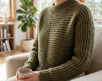 Beginner Ribbed Crochet Cropped Sweater Pattern (PDF Download)