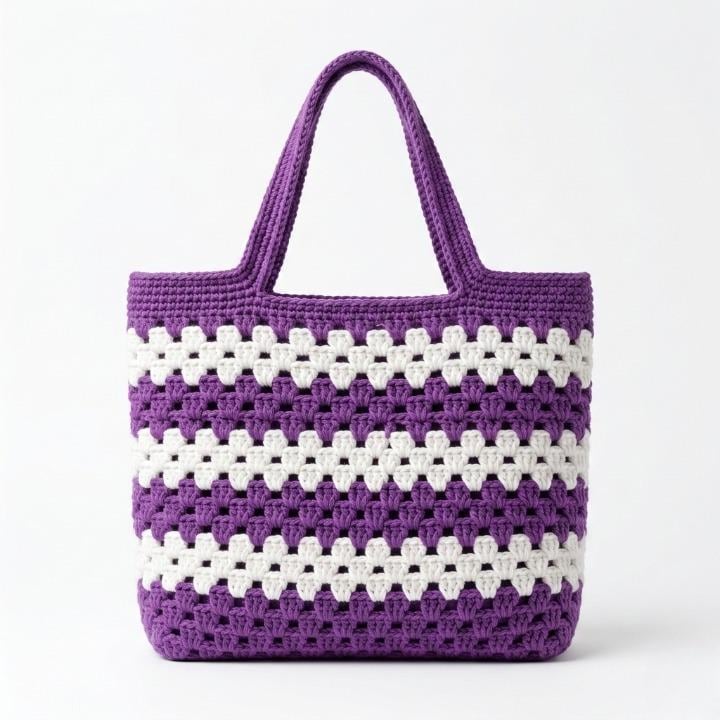Crochet Granny Stitch Tote Bag Pattern Beginner Market Bag