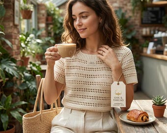 Crochet T-Shirt Pattern | Rattan Stitch Summer Top (Digital PDF)