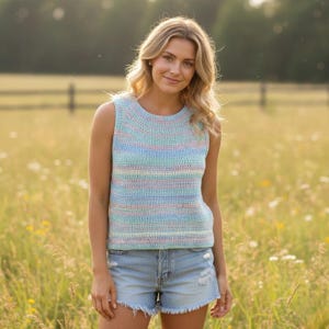 Crochet Tank Top Pattern – Puff Stitch Summer Top (PDF Download)