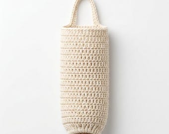 Crochet Grocery Bag Holder Pattern | Hanging Plastic Bag Holder | Mesh Kitchen Organizer | Farmhouse Bag Dispenser | Beginner Crochet PDF