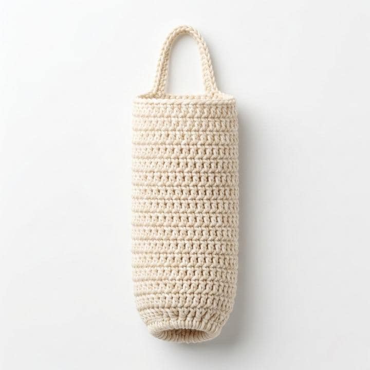 12 Grocery Bag Holder Crochet Patterns to Keep Kitchen Storage Neat and Handy 5 Crochet Grocery Bag Holder Pattern