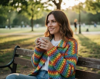 Granny Stitch Crochet Cardigan Pattern – Easy Beginner Sweater (PDF Pattern)