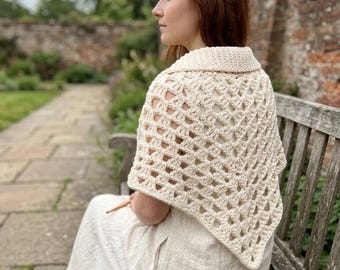 Easy Crochet Triangle Shawl Pattern, Beginner Lace Wrap, Lightweight Accessory