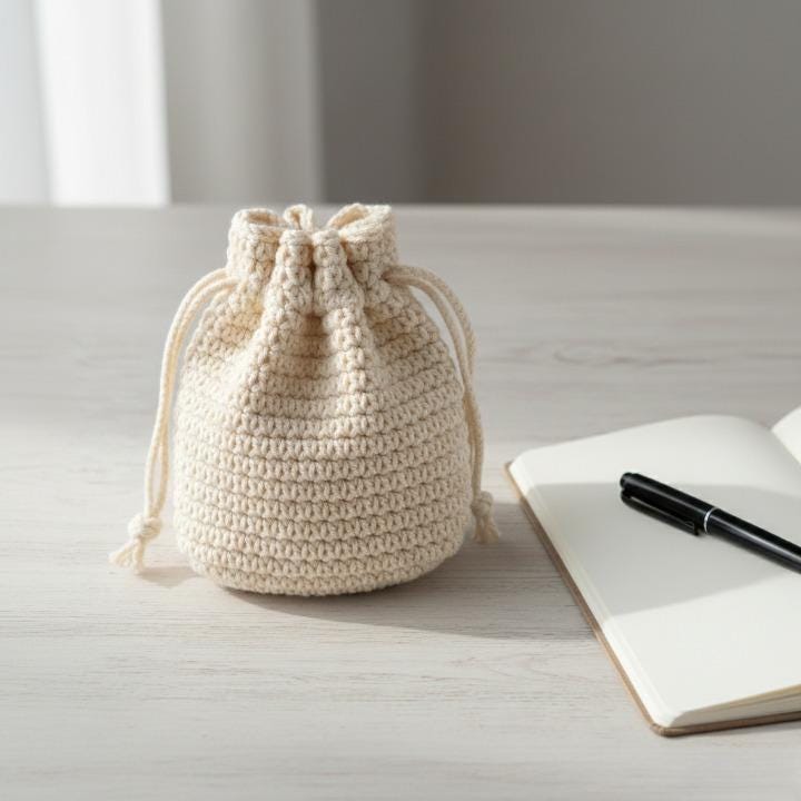 Beginner Crochet Drawstring Pouch Pattern – Mini Bag, Printable PDF - Etsy