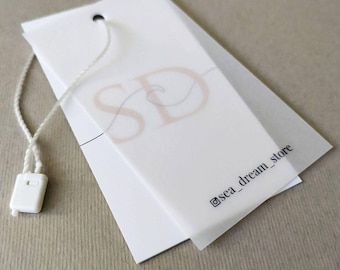 Benutzerdefinierte Butter Papier Swing Tags, 100er-Pack transparente Pergamin Hang Tags, recycelte strukturierte Etiketten