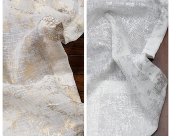 Abstract Patterned Semi-Sheer Curtains. Custom Size/ Length/ Width Window Drapery for Living, Dining, Kitchen, Bathroom, Study, Bedroom.