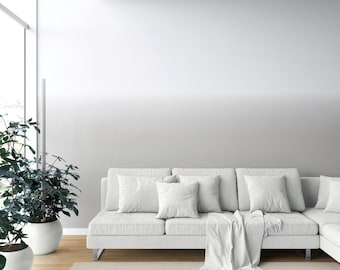 Ombre Wallpaper I Neutral, Two-Tone Soft Gradient Effect I Extra Wide Panels I Non-Pasted, Long-Term Application I Grey/ White I Moldova