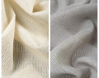 Sheer Curtains. Custom Window Drapes for Living room, Bedroom, Dining, Kitchen, Nursery & Study. Blackout Option. Ivory-Beige/ Warm Gray