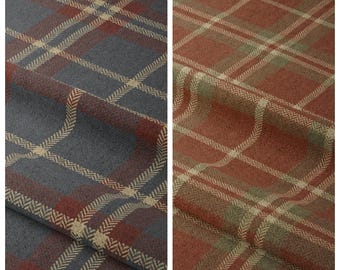 Checkered Plaid Curtains. Custom Window Drapes for Living, Bedroom, Nursery, Bathroom. Blackout Option. Grey/ Red/ Beige/ Brick Red/ Green