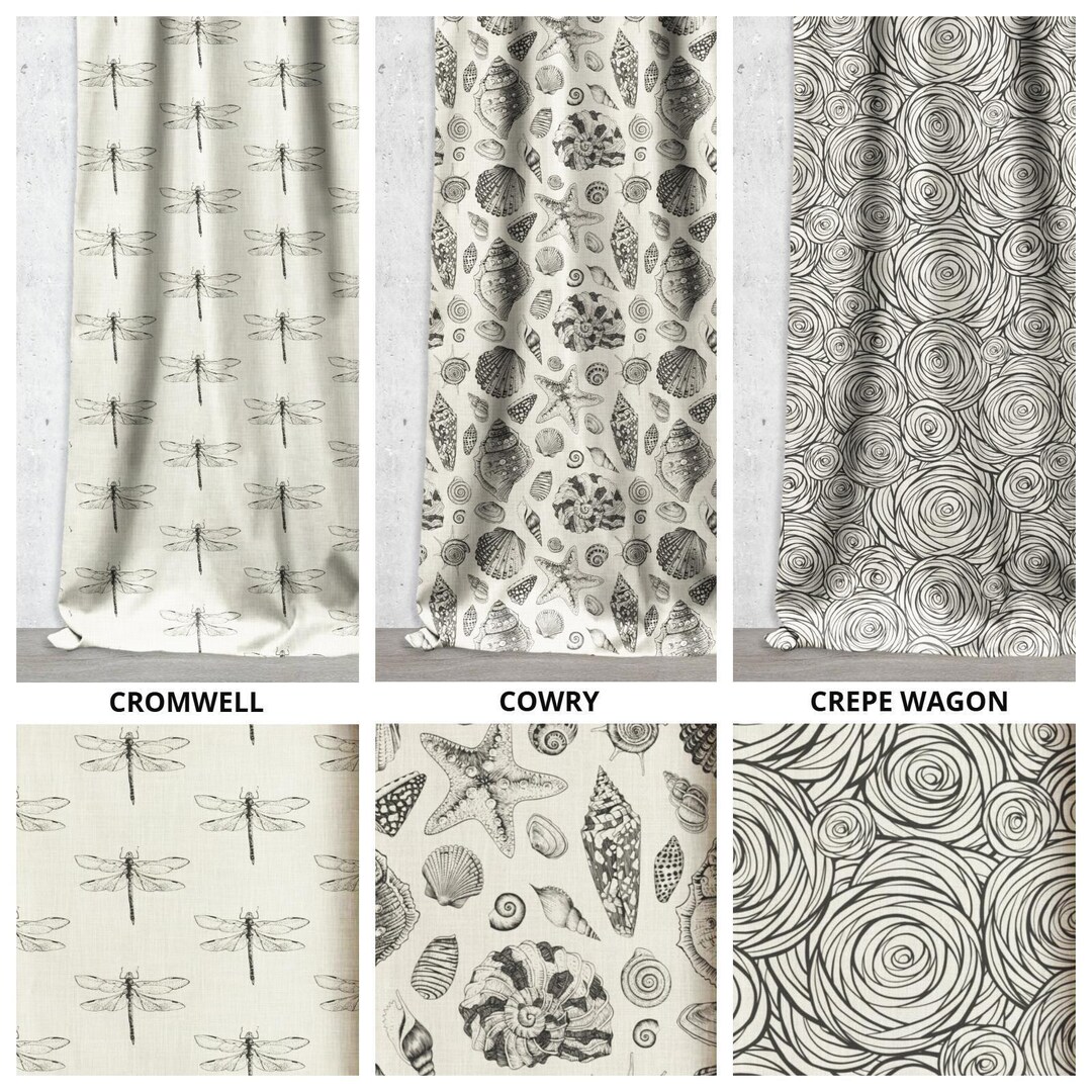 Patterned Curtains. Modern Print Custom Size Window Drapes. Blackout ...