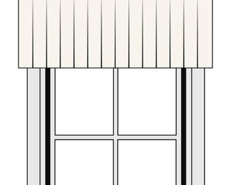 Custom Size Pole Mounted Rod Pocket Valance I 3000 Fabrics I Any Length & Width Window