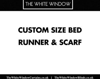 Custom Size Bed Runner & Scarf. Double Sided. King/ Queen/ Full/ Twin. 3000+ Fabric Options. Match Window Treatments from The White Window