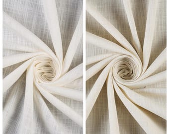 Sheer Linen Textured Curtains. Custom Size Drapes for Modern, Minimalist, Scandinavian Living, Dining, Kitchen, Bathroom, Study, Bedroom.