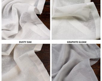 4 Colors. Plain Textured Sheer Curtains. Custom Size Drapes. Custom  Window Drapery for Living, Dining, Kitchen, Bathroom, Study, Bedroom.