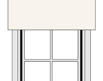 Custom Size Pole Mounted Modern Flat Panel Valance I 3000 Fabrics I Any Length & Width