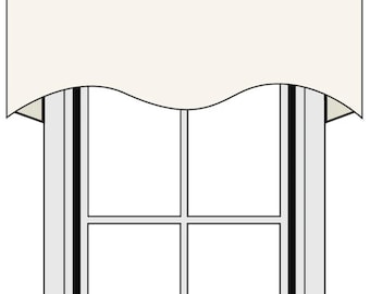 Custom Size Board Mounted Scalloped Valance I 3000 Fabrics I Window Curtain Valance in Any Length & Width
