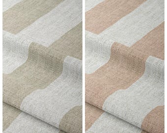 Striped Roman Shades. Custom Size Window Blinds for Living, Dining, Office, Study, Bedroom. Blackout Option. Blush Pink/ White/ Beige