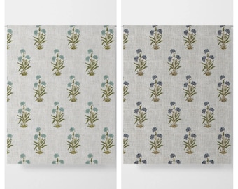 Floral Curtains. Blackout Lining Option. Custom Drapes for Living Room, Dining Room, Kitchen, Nursery. Green/ Blue/ White/ Navy Blue