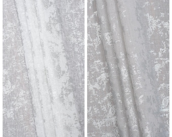 Abstract Print Semi-Sheer Curtains/ Drapes. Custom Size/ Length/ Width Drapes for Living, Dining, Kitchen, Bathroom, Study, Bedroom, Nursery