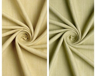 Textured Herringbone Curtains. Custom Window Drapes for Living, Dining, Kitchen, Bedroom, Nursery. Blackout Option. Green/ Yellow