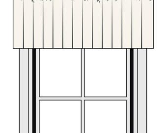 Custom Size Pole Mounted Rod Pocket Valance with Header Frill I 3000 Fabrics I Any Length & Width Window