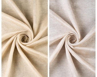 Textured Sheer Fabric Curtains. Custom Window Drapes for Living Dining, Kitchen, Nursery & Study. Blackout Option. Pale Beige/ Ivory/ Golden