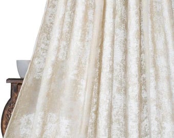 Abstract Patterned Semi-Sheer Curtains. Custom Size/ Length/ Width Drapes for Living, Dining, Kitchen, Bathroom, Study, Bedroom, Nursery.