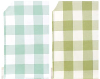 Buffalo Check Roman Shades. Custom Plaid Window Blind. Living, Bedroom, Dining, Kitchen, Nursery & Office. Mint Blue/ Green. Blackout Option