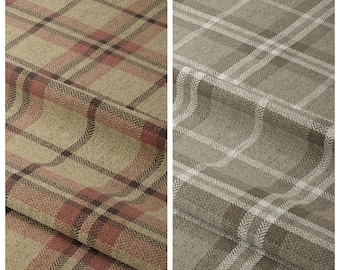 Checkered Plaid Curtains. Custom Window Drapes for Living, Bedroom, Nursery, Bathroom & Kitchen. Blackout Option. Beige/ Red/ Brown