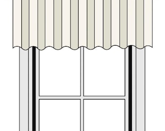 Custom Size Pole Mounted Modern Grommet Top Window Valance I 3000 Fabrics I Any Length & Width