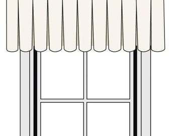 Custom Size Pole Mounted Inverted Box Pleat Valance I 3000 Fabrics I Window Curtain Valance in Any Length & Width