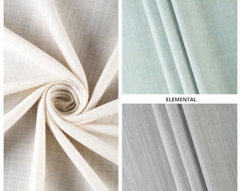 Plain Linen Blend Curtains. Custom Size Textured Drapes for Modern, Coastal, Industrial Living, Dining, Kitchen, Bathroom, Study, Bedroom.