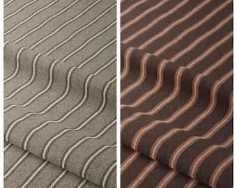 Ticking Stripe Curtains. Custom Window Drapes for Dining, Kitchen, Bathroom, Study, Office. Blackout Option. Brown/ Beige/ Wine/ Coffee