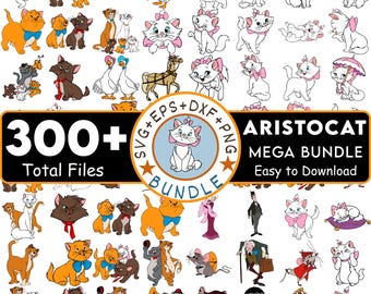 Aristocat Marie Cat Clipart SVG PNG-bundel (digitale download)