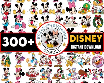 Mickey and Friends 100 clipartbundel: SVG-bestanden voor de Cricut / Silhouette (ambachtelijk aanbod)