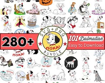 101 Dalmatiërs PNG SVG-clipartbundel (digitale download)