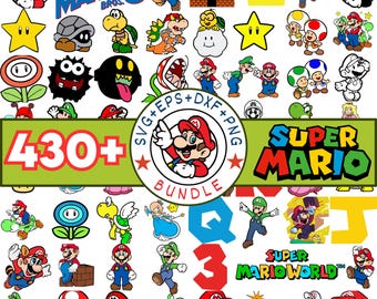 Super Mario Bros-vectorbundel, Mario Cut-bestanden, clipart (SVG, PNG)