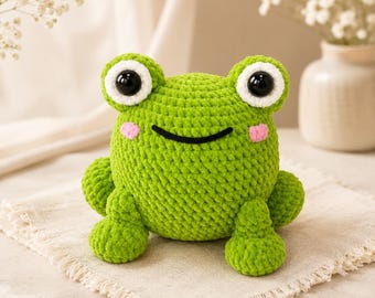 PDF haakpatroon kikker: mollige amigurumi knuffel (vriendelijk voor beginners)