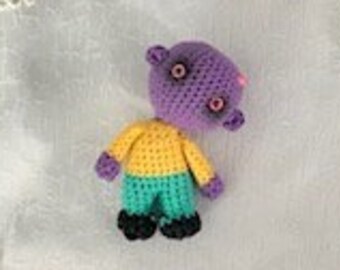 ZOMBIE plush doll Blythe friend amigurumi Crochet zombie tiny miniature blythe accessories zombie for blythe toy blythe friend small plushie