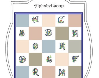 Alphabet Soup Embroidery-Quilt Pattern