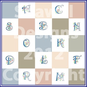 Alphabet Soup Embroidery-Quilt Pattern image 2