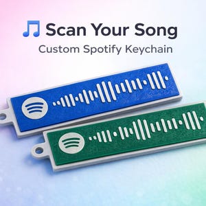 Custom Spotify Keychain | Personalized Song QR Code Keyring | Scan Music Gift | 3D Printed Minimalist Keychain | Couple Gift Idea