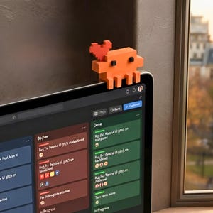 Claude AI Pixel Art Monitor Buddy, figura impresa en 3D, regalo para programadores, decoración para el espacio de trabajo.